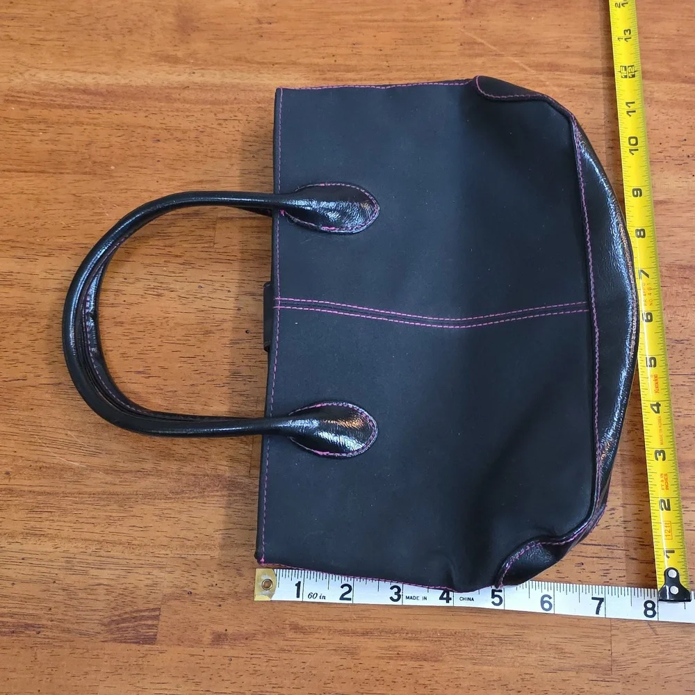 Estee Lauder Black Mini Tote Cosmetic Bag w/ pink stitching🌷🌸